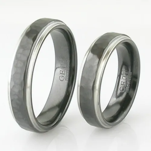 Black Zirconium Rings With Black Edges 5mm-9mm